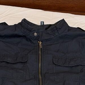 H&M Men’s Junior Boy Unisex Dark Blue Bomber Lightweight Jacket Water Repellent